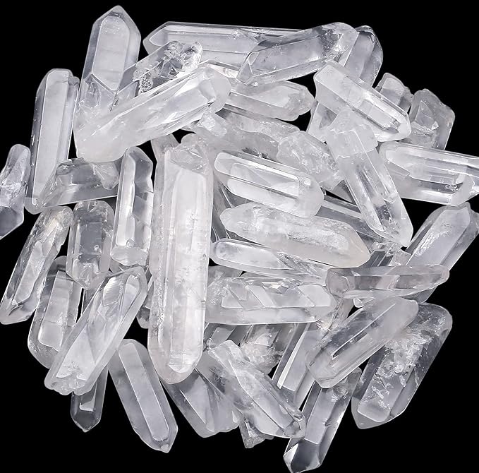 DUQGUHO Natural Raw Clear Quartz Crystals Stones Points Bulk Crystals Irregular Shape Crystal Wand for Jewelry Making Polishing Cabbing Reiki Energy Balance 1.18-2" 0.22 lb