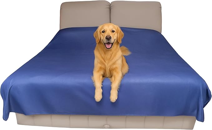 Thin Reversible Waterproof Protective Bed Cover (King Size, 100 x 96 inch), for Pets, Babies; Incontinence, Dirt, Drool