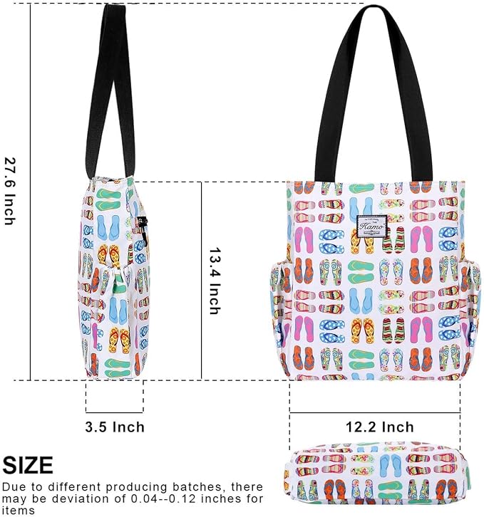 KAMO Floral Tote Bag - Waterproof Lightweight Handbags Travel Shoulder Bag for Hiking Yoga Gym Swimming Travel Beach