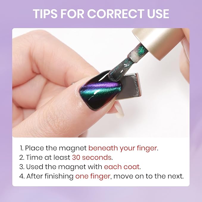 Cat Eye Nail Polish Non Gel with Magnet Quick Dry Cateye Magnetic Nail Polish for Fingernail Air Drying Fast Lacquer Manicure Gift For Women Girls 16ml, 0.54fl oz