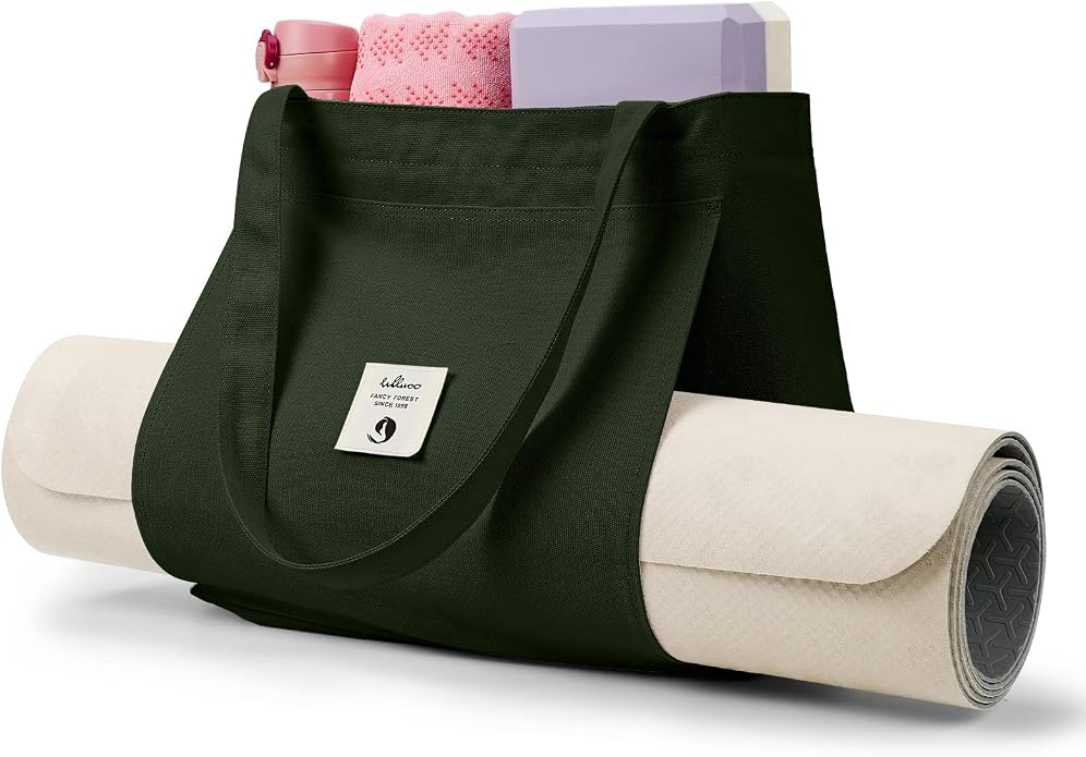 WLLWOO WLLWOO Yoga Bags for Women with Yoga Mats Bags Carrier Carryall Canvas Tote for Pilates Shoulder for Travel Office Beach Workout