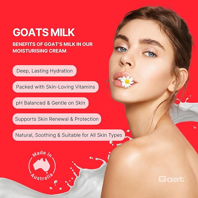 Goat Moisturising Cream - Goat Moisturising Hand and Body Cream - Enriched with Goats Milk, Vitamin E - 3.4 oz - Manuka Honey
