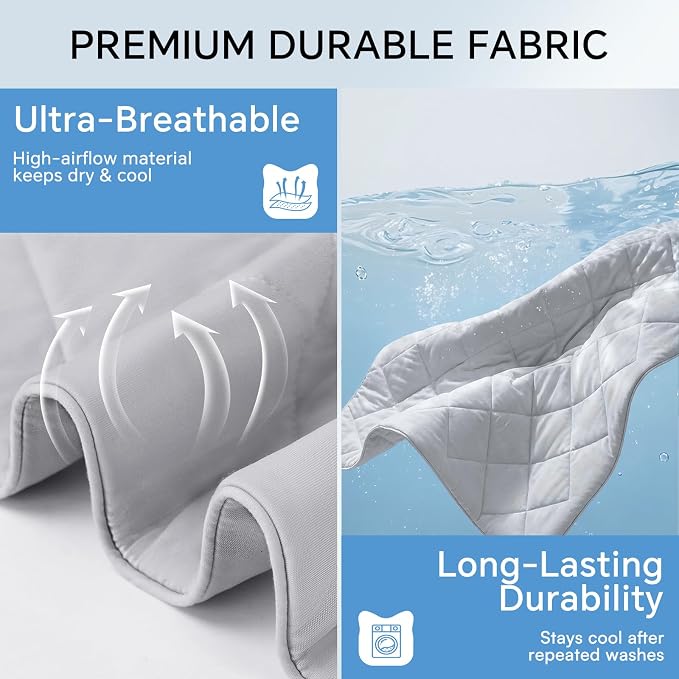 Luciphia Silky Cooling Dog Blanket Q-MAX>0.4 Throw Cat Mat Light Grey,29x40 | Pet calming summer self-cooling breathble puppy cat bed; machine wash cold; protects furniture from pet hair and claws.