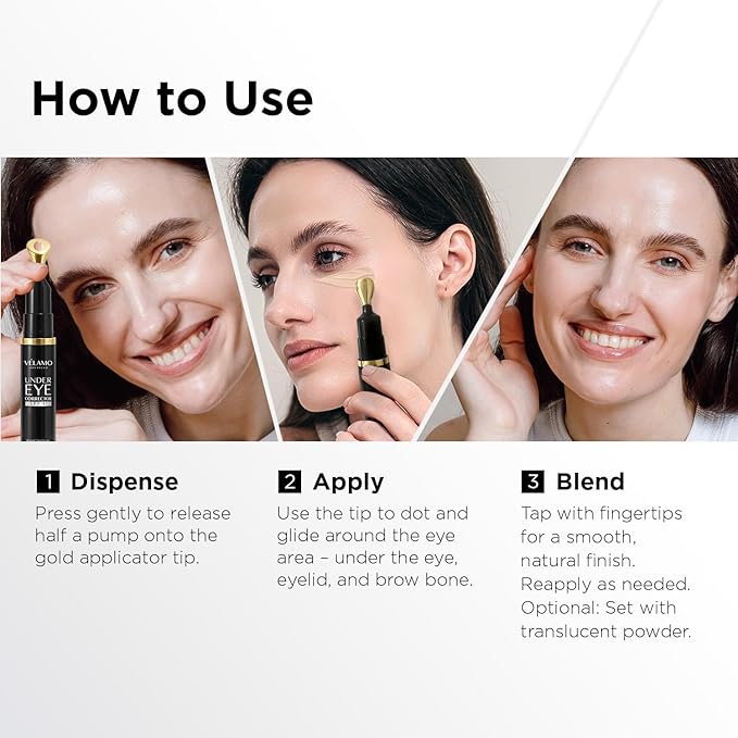 VELAMO ADVANCED Luminous Eye Corrector SPF 41(Shade: Medium) & Upgraded Retinol Under Eye Balm with Collagen Duo: for Dark Circles, Fine Lines & Puffiness - Hydrating Anti Aging Under Eye Cream