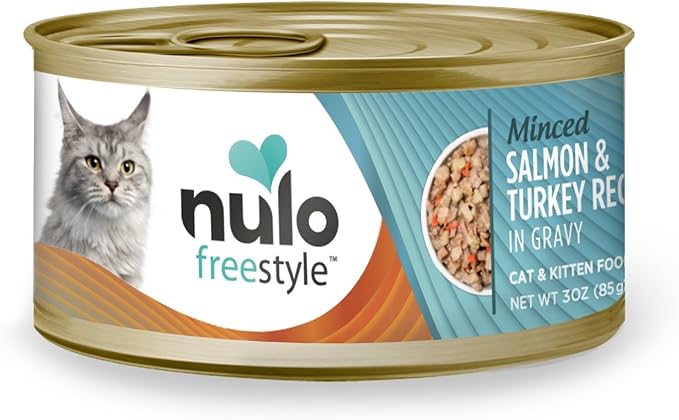Nulo Freestyle Grain-Free Minced Wet Canned Food for Cats and Kittens, Salmon & Turkey, 3 Ounce, 24 Cans