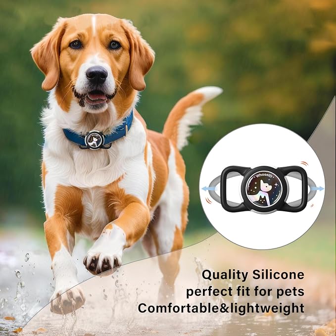 Waterproof AirTag Holder for Dog Collar, Soft Slide-On Dog AirTag Holder | Full-Body Protection, No-Dangle Fit, Ultra-Durable, Lightweight, Tool-Free Installation, Fits Dog & Cat Collars