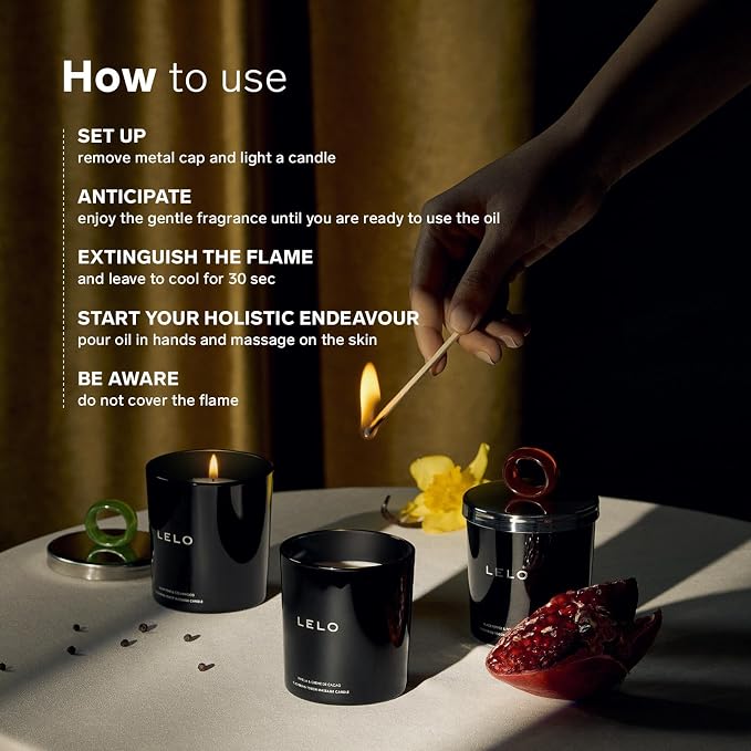 LELO Flickering Touch Massage Candle, Melts into Massage Oil, Scented Candle Body Massage Oil, Luxury Skin Treatment, Snow Pear & Cedarwood Scent