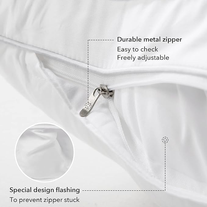 FAVRIQ 18 x 18 Pillow Inserts (Set of 2) - 18 Inch Square Interior Sofa Throw Pillow with 100% Cotton Cover - Decorative Pillow Insert Pair - White Couch Pillow