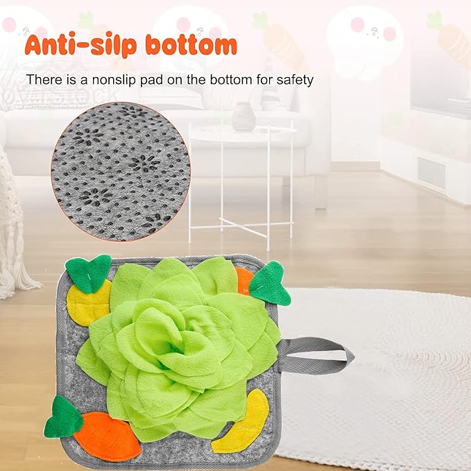 Rabbit Foraging Mat Interactive Bunny Snuffle Feeding Toy for Small Animals