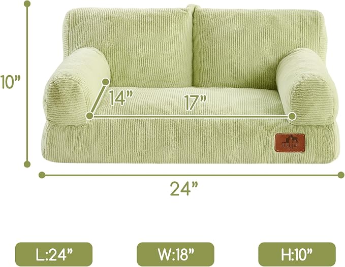 Hollypet Small Dog Large Cat Bed Puppy Couch Beds for Pets up to 25 lbs | Fluffy Dog Cat Couch Plush Soft Warming Pets Beds with Machine Washable Cover and Non-Slip Bottom