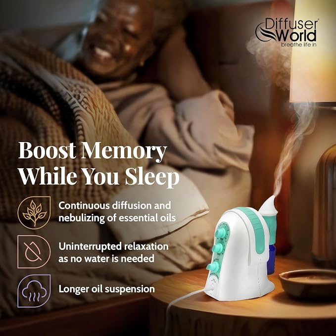 1000 Sq Ft Waterless Diffuser for Essential Oils, Made in USA Green Waterless Aroma Atomizer for Home Large Room Fragrance, Home Scent Machine, Air Aromatherapy with Adjustable Timer