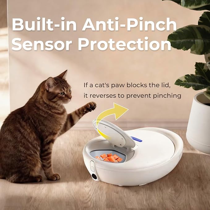 Automatic Wet Food Cat Feeder, 24H Food Freshness Smart Dual‑Temp Refrigerated Cat Feeder with Semiconductor Cooling & Pre‑Heating, App‑Controlled, Easy to Clean, 4‑Day Feeding Schedule