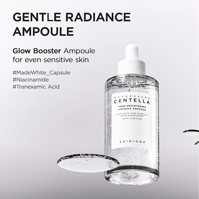 SKIN1004 Tone Balancing Capsule Ampoule, Niacinamide & Centella Serum for Face, Korean Hydrating Facial Serum for Dark Spot & Skin Tone with Tranexamic Acid, Korean Skin Care, 3.38 fl.oz / 100ml