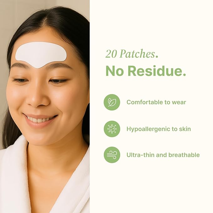Forehead Wrinkle Patches | 20 Reusable Anti-Aging Pads with Retinol Collagen CoQ10 Hyaluronic Acid & Snail Mucin | Smooth Fine Lines, Deep Wrinkles, Hydrating Overnight Treatment for All Skin Types