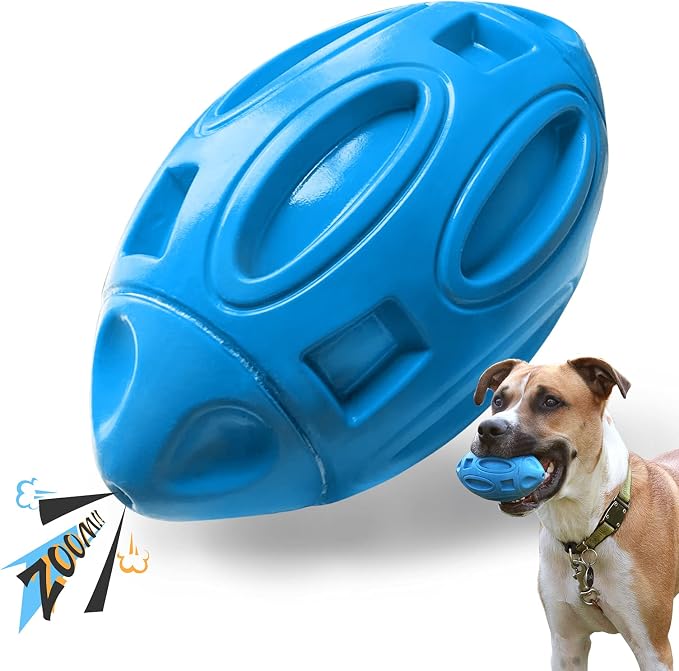 EASTBLUE Dog Toys for Aggressive Chewers, Indestructible Squeaky Football