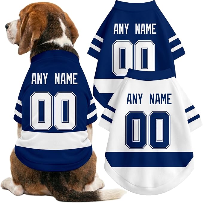 Toronto Dog Clothes Personalized Pet T Shirt for Dogs Gift | Custom Name Number Jersey Style Pet Shirt for Dog
