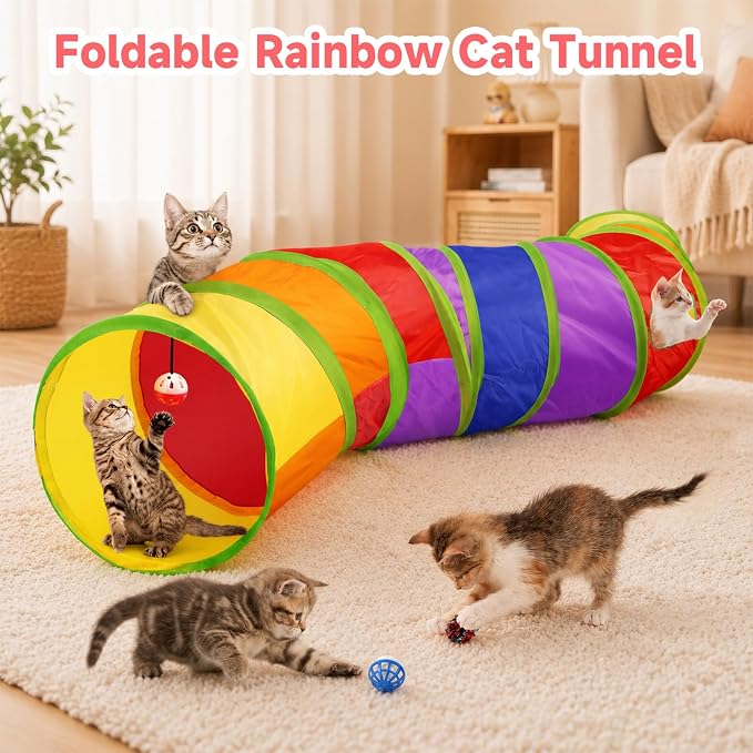 AILUKI 33PCS Cat Toys Variety Pack for Indoor Cats, Kitten Toys Cat Tunnel
