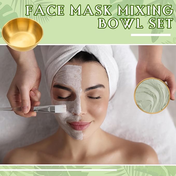 12 Pcs 3.23 In DIY Face Mask Bowl Stainless Steel Esthetician Facial Mask Bowl Small Facial Esthetician Supplies for Women Skincare Products Lady Home Salon Cosmetic Beauty (Gold)