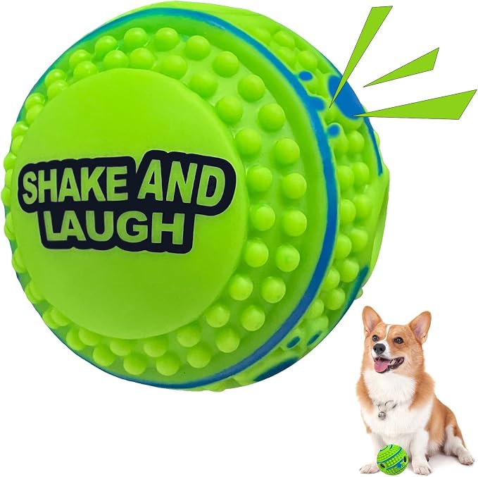 Spiky Interactive Dog Toys Ball, XS, 2.75 in (7 cm) | Shaking with Gibbering Sound, Training, Teeth Cleaning, Herding, Straight