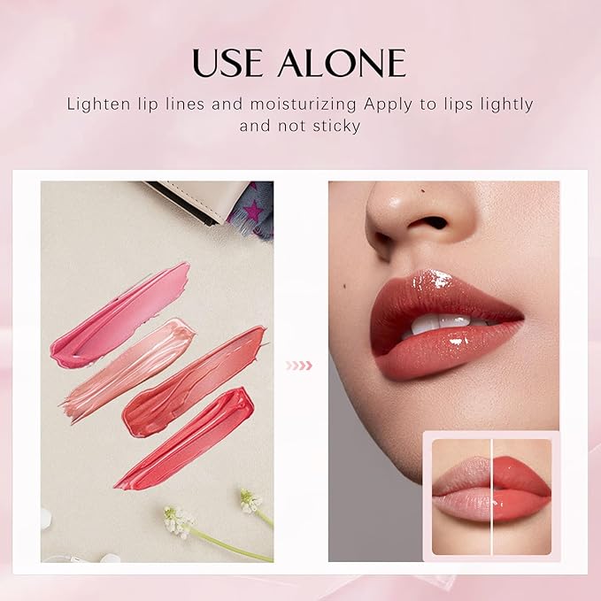 Lip Gloss, Lip Stain Makeup Smooth and Creamy Texture, Lip Tint for Women Girls, Long Lasting Lipstick, Lip Stain Makeup Moisturizing Non-Sticky #pink