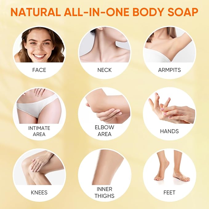 Turmeric Soap & Turmeric Face Wash & Cleansing Pads 30pcs Skin Care Set, Glow Turmeric for Face & Body, Lemon Tumeric Soap, Facial Cleanser Foam for Daily Cleansing, Turmeric Wash and Care 3 Piece Set