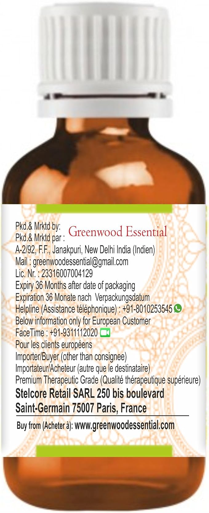 Greenwood Essential Rosemary Essential Oil (Rosmarinus officinalis) for Healthy Hair Pure | Non-Sticky | Non-Greasy | Lightweight | Men & Women | All Hair Types | 100ml (3.38 oz)