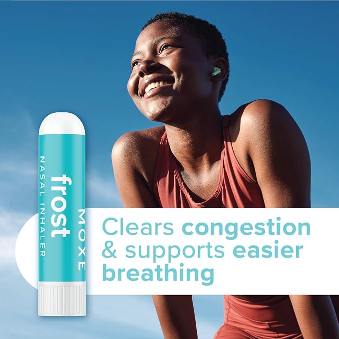 MOXE Frost - Energizing Aromatherapy Nasal Inhaler - Alleviate Headaches, Boost Focus & Energy - Cooling Sinus Blaster - Includes Peppermint, Eucalyptus, & Wintergreen Essential Oils - USA (3-Pack)