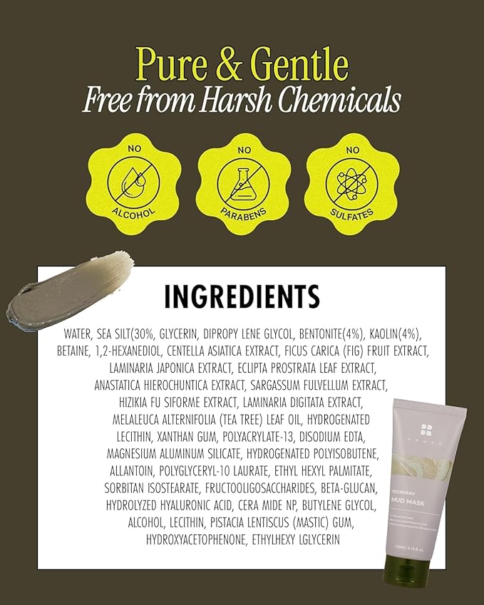 BRMUD Relief Mud Mask | Celeb's Choice Mud Mask - Body Mud Hydrating & Moisturizing Deep Pore Cleanser Face & Body Mask w/ 91.8% Nature-Derived Ingredients - K Beauty Body Mud (3.72 fl oz)