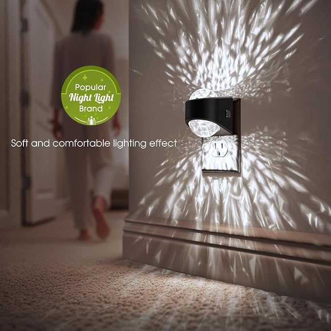 Night Light, Night Lights Plug into Wall, Night Light for Bedroom | Dimmable Brightness, LED Dusk to Dawn Sensor Nightlight for Nursery, Bathroom, Home Decor, Gaming Room, Daylight White 5000k