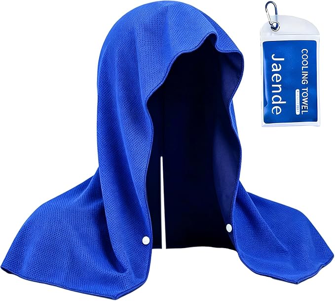 Jaende Cooling Hoodie Towel, UPF 50+ Sun Protection Ice Towel, Instant Cooling Towels for Neck and Face, Perfect for Sports, Gym, Workout, Yoga, Running & Hot Weather