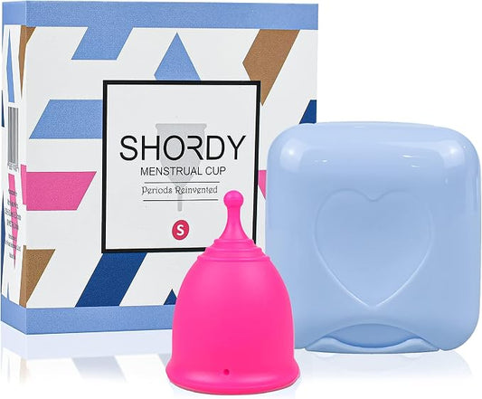 SHORDY Menstrual Cups (Small), Single Pack with Box, Soft & Flexible, Copa Menstrual Kit for Women Upto 12 Hours of Comfort, Eco-Friendly & Safer Alternative to Disc Pads Tampons (Pink)