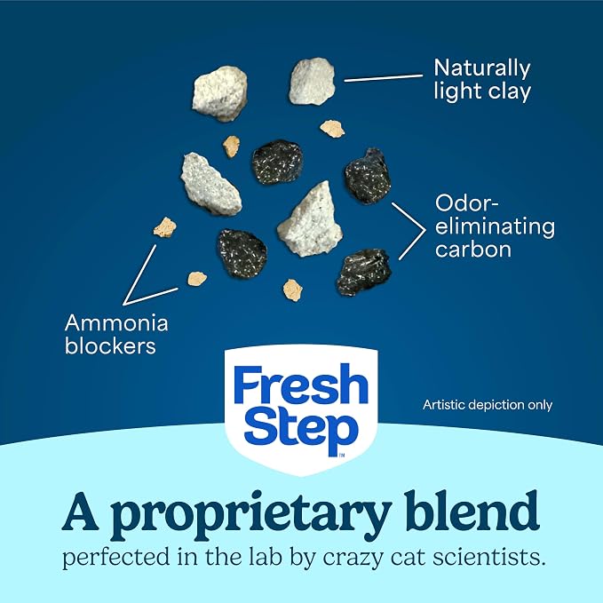 Fresh Step Advanced Odor Shield Light Weight Clumping Litter, 11.5 lb., 2Pk | Lightweight Clay Cat Litter, Jug, Easy to Lift and Pour, Scented with Febreze Freshness, Carbon for Strong Odor Control