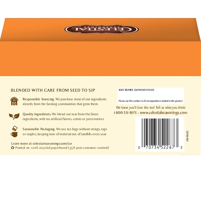 Celestial Seasonings Tea Bags Sweet Harvest Pumpkin Black Tea,18 Count (Pack of 5)