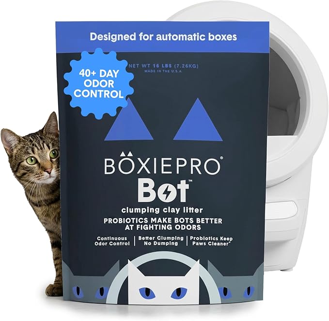 BoxiePro Bot Probiotic Cat Litter Automatic Box 40+ Day Odor Control 16 lb