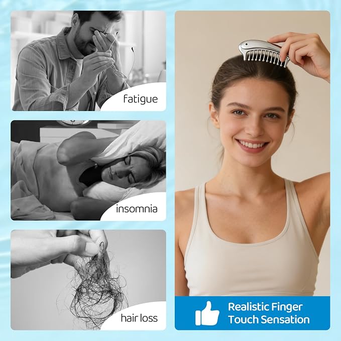 Gua Sha Tool For Face, Metal Gua Sha Comb For Scalp Massage & Scalp Gua Sha | Fixed Massage Points For Deep Scalp Massage & Head Gua Sha. Portable Massage Comb For Women, Relax Anytime At Home & Office