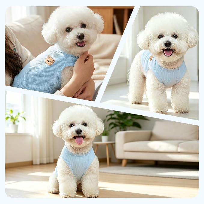 Dog Clothes for Small Dogs, Pet T-Shirt for Boys and Girls | Waffle Knit Dog Tank Top,Comfortable for Summer&Winter,Perfect for Dachshund(3PCS,2XLarge)