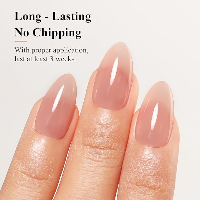 Imtiti Nude Gel Polish, 15ML Sheer Neutral Jelly Nail Polish, Translucent Spring Summer Nail Polish for Nail Art DIY Manicure