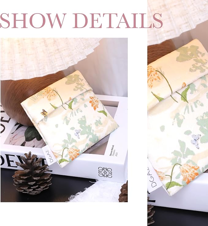DGAZ Sanitary Napkin Storage Bag, Period Bag for Teen Aged Girls, Portable Period Bag for Panty Liners/Menstrual Cup/Small Tampons，Mini Makeup Bag for Purse(Orchid Grass)