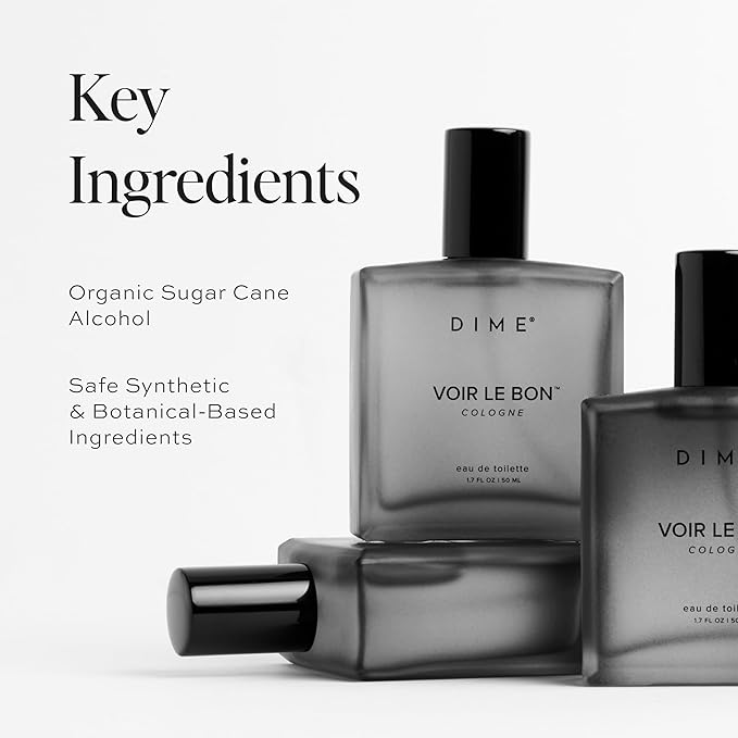 DIME Voir Le Bon Cologne, Clean Men's Cologne with Citrus, Cashmere Woods, and White Amber, 1.7 oz / 50 ml