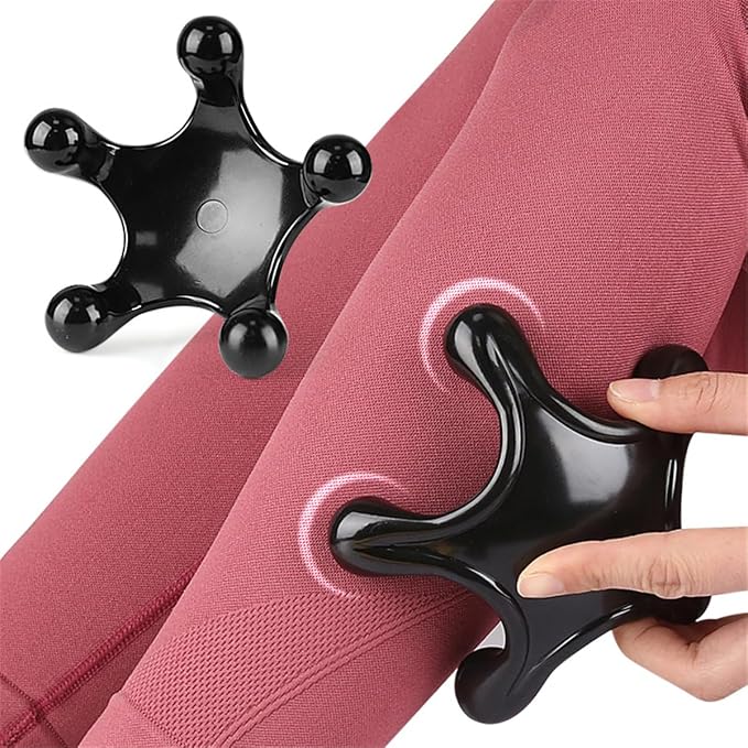 Trigger Point Massage Tools, 2 Pcs 5 Point Deep Tissue Manual Massager Handheld Body Massagers, Handheld Palm Pressure Point Massage Tool for Neck Shoulder Back Muscle Pain Relief (Transparent)