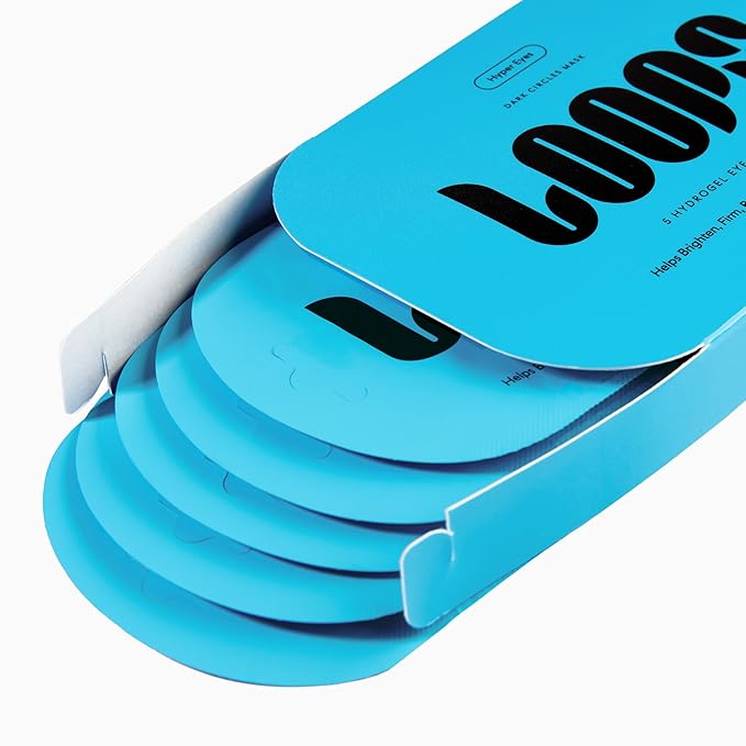 LOOPS Hyper Smooth Eye Hydrogel Eye Mask - 5 Pc, Hydrate, Nourish and Help Reduce Dark Circles for Refreshed Eyes - Reduces Signs of Puffiness and Fortify Your Eyes