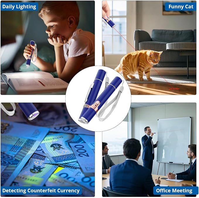 TBTeek Cat Toys, with Metal Case, 2 Pieces, Rechargeable (Blue) | 7 Adjustable Patterns, Cats Fun Playing Exercise Interactive Kitten Pet Dog Chase Toy