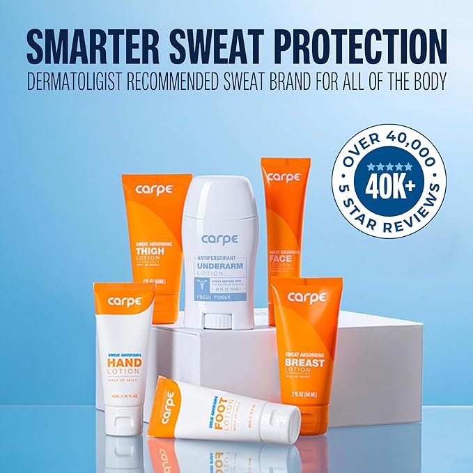 Carpe Underarm Antiperspirant and Deodorant, Clinical strength antiperspirant with all-natural eucalyptus scent, Combat excessive sweating and stay fresh. Great for hyperhidrosis (Pack of 3)