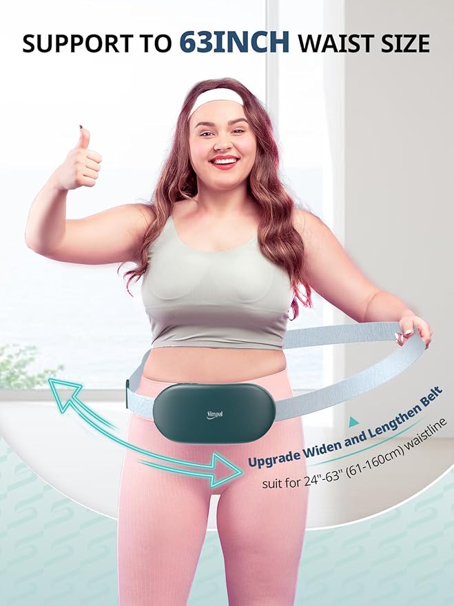 Slimpal Heating Pad for Period Cramps, Plus-Sized Portable Electric Heating Pad, Menstrual Cordless Heat Belt Back, Belly, Waist Pain Relief, Christmas Stocking Gift for Her Girl Women, Light Pink
