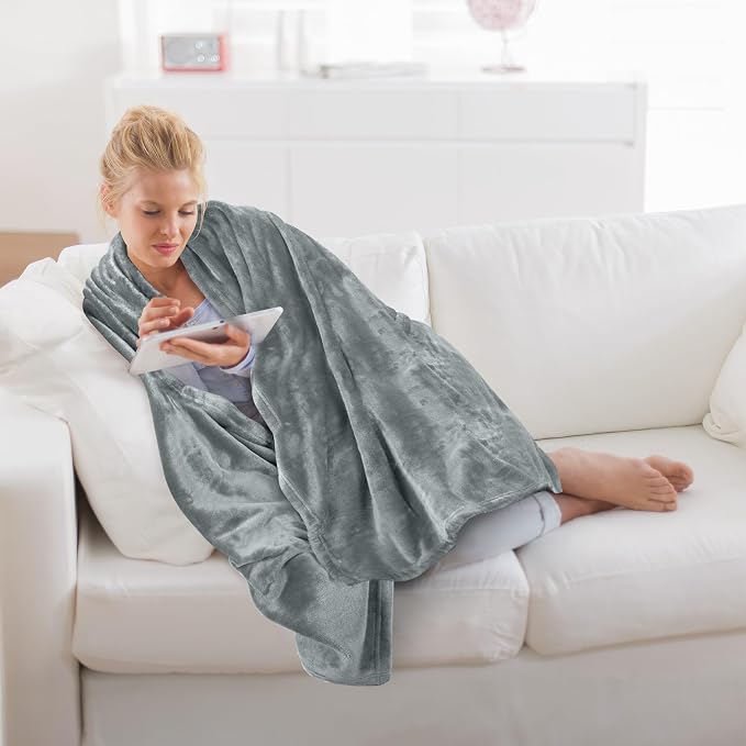Utopia Bedding Soft Fleece Bed Blanket Throw Size Ash Grey (50x60 Inch) | Microfiber Plush Warm Lightweight Breathable Cozy Blanket Anti-Static, All Season Use, Gift for Women and Men
