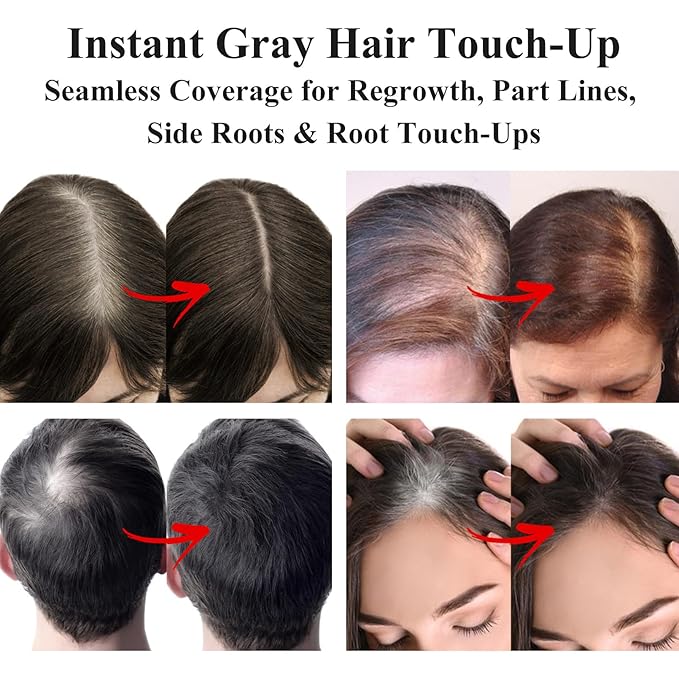 VOLLUCK Root Touch up Powder, Long-lasting Gray Hair Cover up Powder for All Hair Types, Waterproof for Women and Men (Blonde, 0.42 0unce)