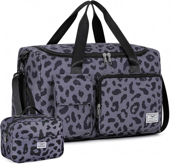 FIORETTO Women's Gym Duffle Bag with Shoes Compartment, 30L Capacity, Ideal for Travel, Gym, Sports, Duffel, Weekender