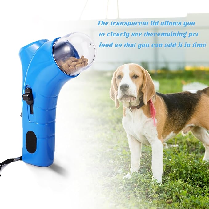 Cat Food Gun, PP Plastic Interactive Pet Food Shooter Catapult Large Capacity Cat Dog Snack Treat Launcher Dispenser Interesting Pet Snack Shooter Feeders Gun for Training Exercise