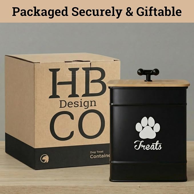Dog Treat Container Airtight, 6"W x 8"H, Powder Coated, 12 Cup Capacity