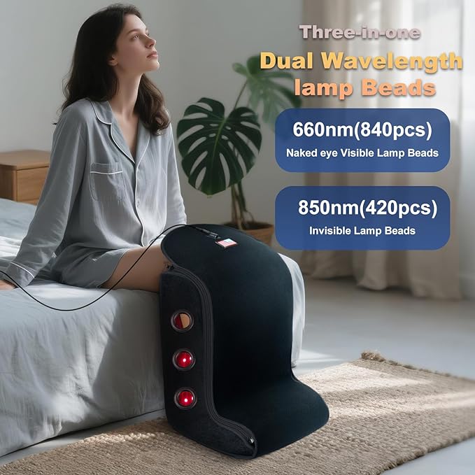 Red Light Therapy Feet Legs,2025 Upgraded 4 Modes for Legs Ankle,Infrared Light Therapy Consisting of 420 Dual Wavelength LED,Adjustable Power and Time Controller,13 * 11 * 17IN